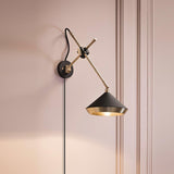 Modern Shear Plug In Wall Sconce Task Lighting with Metal Shade for Bedroom and Kitchen