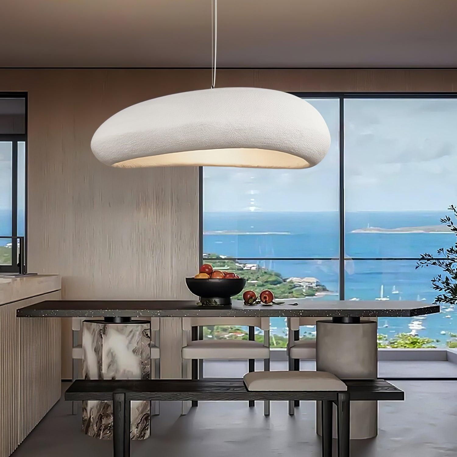 Modern Shinto Cloud Pendant Light White Sculptural Floating Hanging Ceiling Lamp