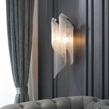 Modern Silver Chain Tassel Wall Sconce Decorative Aluminum Fringe Light for Living Room Bedroom Set of 2
