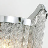 Modern Silver Chain Tassel Wall Sconce Decorative Aluminum Fringe Light for Living Room Bedroom Set of 2