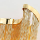 Modern Silver Chain Tassel Wall Sconce Decorative Aluminum Fringe Light for Living Room Bedroom Set of 2