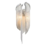 Modern Silver Chain Tassel Wall Sconce Decorative Aluminum Fringe Light for Living Room Bedroom Set of 2
