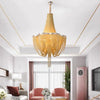Modern Silver Lantern Chandelier Metal 6 Light LED Ceiling Hanging Pendant for Dining Room