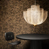 Modern Silver Metal Grid Chandelier Nordic Hanging Lamp for Dining Room and Living Space