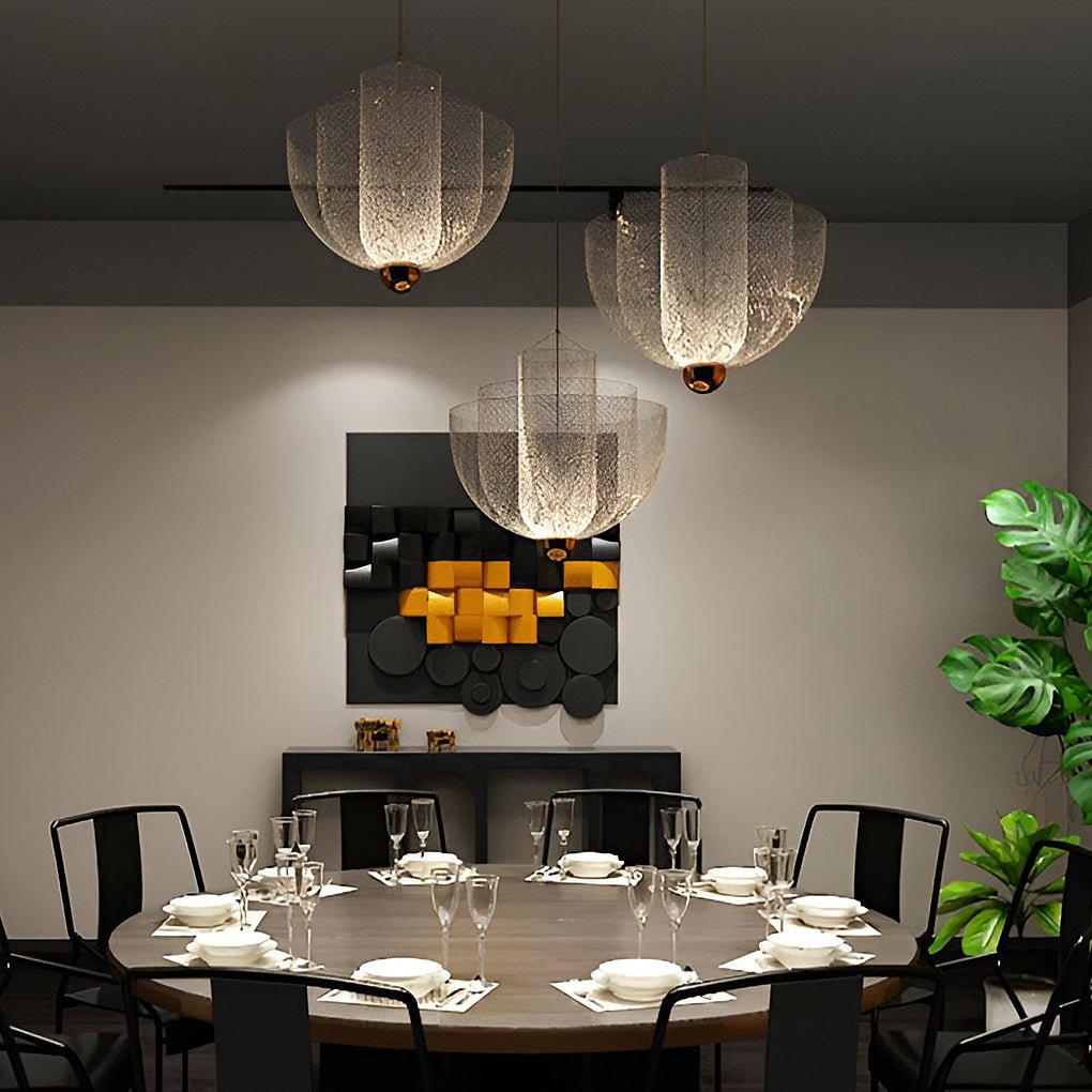 Modern Silver Metal Grid Chandelier Nordic Hanging Lamp for Dining Room and Living Space