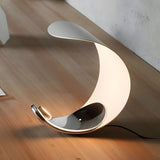 Modern Silver Polished Chrome Curl LED Table Lamp with 3 Step Touch Dimming Control