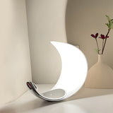 Modern Silver Polished Chrome Curl LED Table Lamp with 3 Step Touch Dimming Control