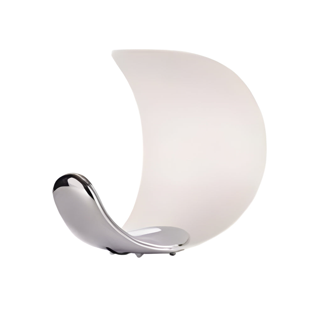 Modern Silver Polished Chrome Curl LED Table Lamp with 3 Step Touch Dimming Control