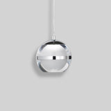 Modern Silver Spherical LED Pendant Light with Chrome Finish and Acrylic Globe