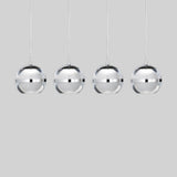 Modern Silver Spherical LED Pendant Light with Chrome Finish and Acrylic Globe