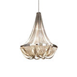 Modern Silver Tassel Aluminum Chain Chandelier Luxury Fringe Pendant Ceiling Fixture