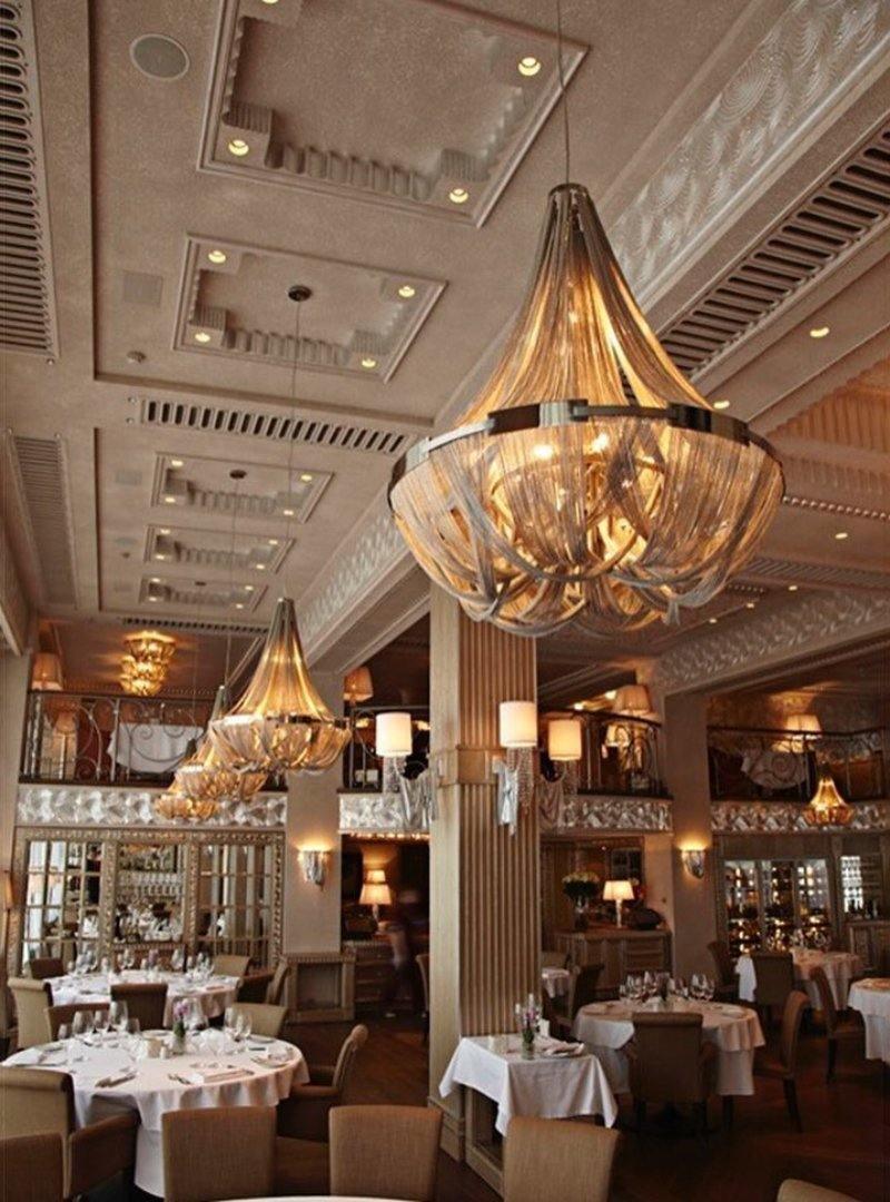Modern Silver Tassel Aluminum Chain Chandelier Luxury Fringe Pendant Ceiling Fixture