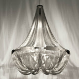 Modern Silver Tassel Aluminum Chain Chandelier Luxury Fringe Pendant Ceiling Fixture