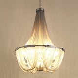 Modern Silver Tassel Aluminum Chain Chandelier Luxury Fringe Pendant Ceiling Fixture