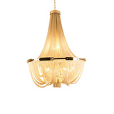 Modern Silver Tassel Aluminum Chain Chandelier Luxury Fringe Pendant Ceiling Fixture