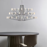 Modern Sky Ballet LED Ring Chandelier Minimalist Stainless Steel and Acrylic Pendant Light Fixture