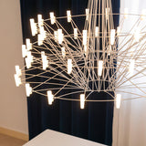 Modern Sky Ballet LED Ring Chandelier Minimalist Stainless Steel and Acrylic Pendant Light Fixture