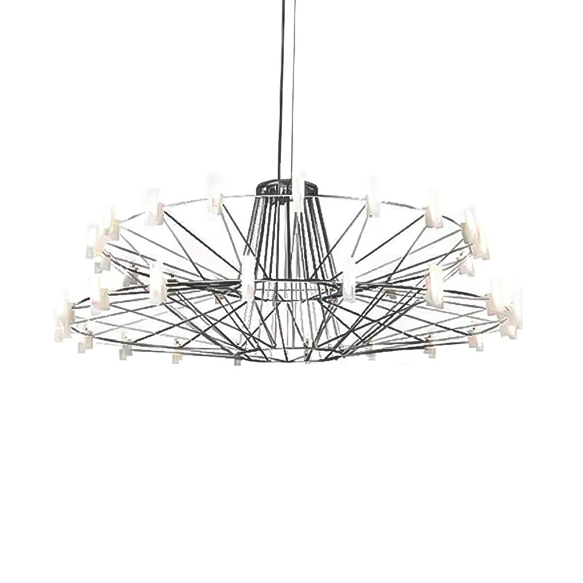 Modern Sky Ballet LED Ring Chandelier Minimalist Stainless Steel and Acrylic Pendant Light Fixture