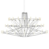Modern Sky Ballet LED Ring Chandelier Minimalist Stainless Steel and Acrylic Pendant Light Fixture