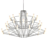 Modern Sky Ballet LED Ring Chandelier Minimalist Stainless Steel and Acrylic Pendant Light Fixture