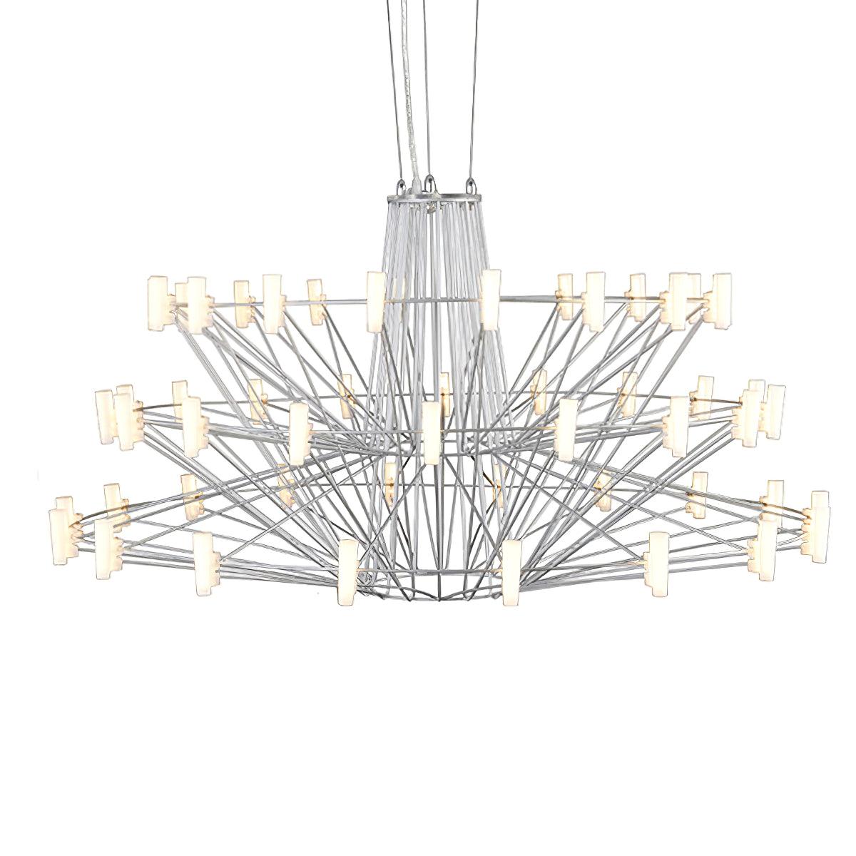 Modern Sky Ballet LED Ring Chandelier Minimalist Stainless Steel and Acrylic Pendant Light Fixture
