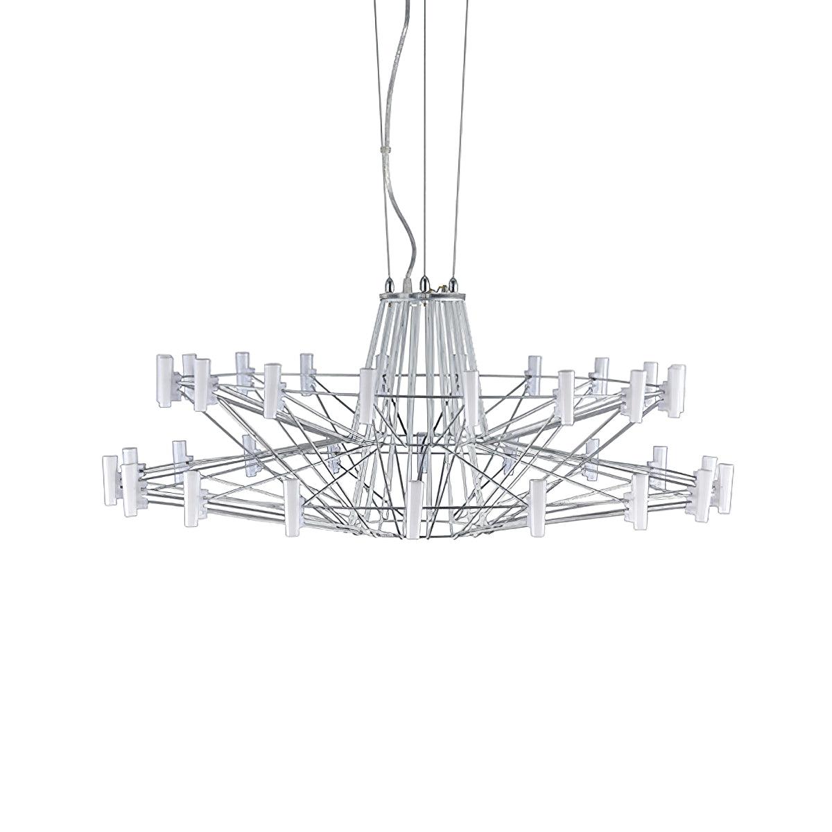 Modern Sky Ballet LED Ring Chandelier Minimalist Stainless Steel and Acrylic Pendant Light Fixture