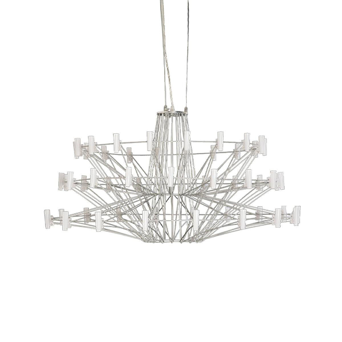Modern Sky Ballet LED Ring Chandelier Minimalist Stainless Steel and Acrylic Pendant Light Fixture