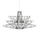 Modern Sky Ballet LED Ring Chandelier Minimalist Stainless Steel and Acrylic Pendant Light Fixture
