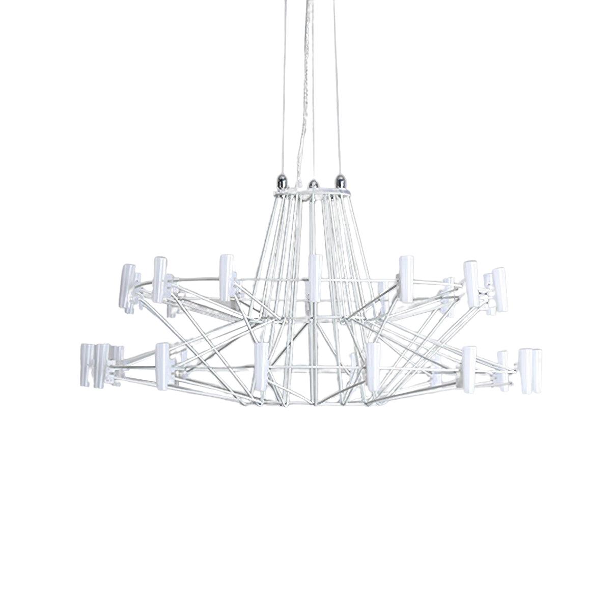 Modern Sky Ballet LED Ring Chandelier Minimalist Stainless Steel and Acrylic Pendant Light Fixture