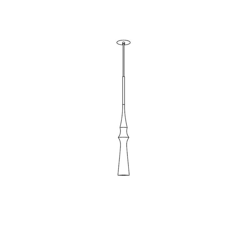 Modern Slim Aluminum Pendant Light with Curved Bamboo Design for Kitchen Island Dining Table