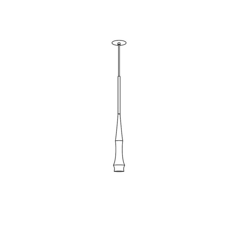Modern Slim Aluminum Pendant Light with Curved Bamboo Design for Kitchen Island Dining Table