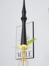 Modern Slim Aluminum Pendant Light with Curved Bamboo Design for Kitchen Island Dining Table
