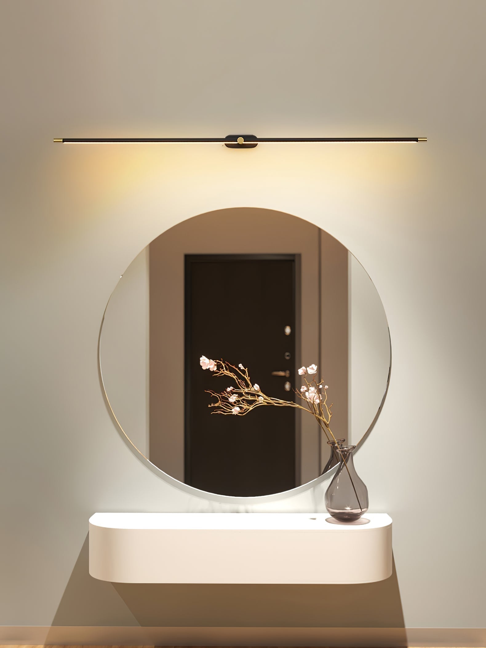 Modern Slim Linear LED Wall Sconce for Bathroom Vanity and Interior Spaces
