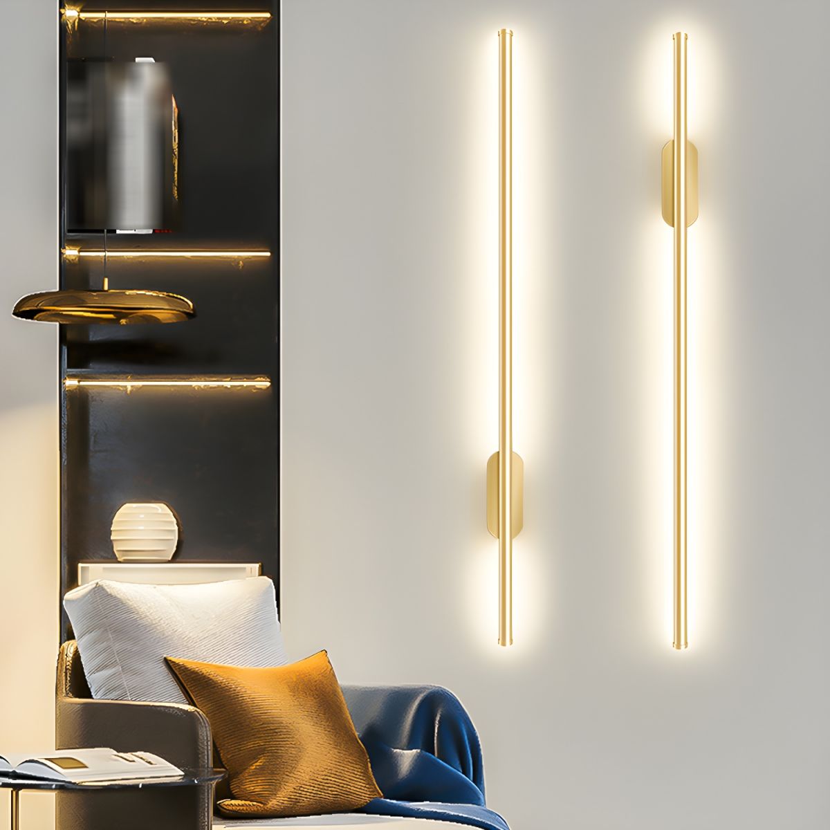 Modern Slim Linear LED Wall Sconce Minimalist Long Bracket Light for Hallway and Bedroom