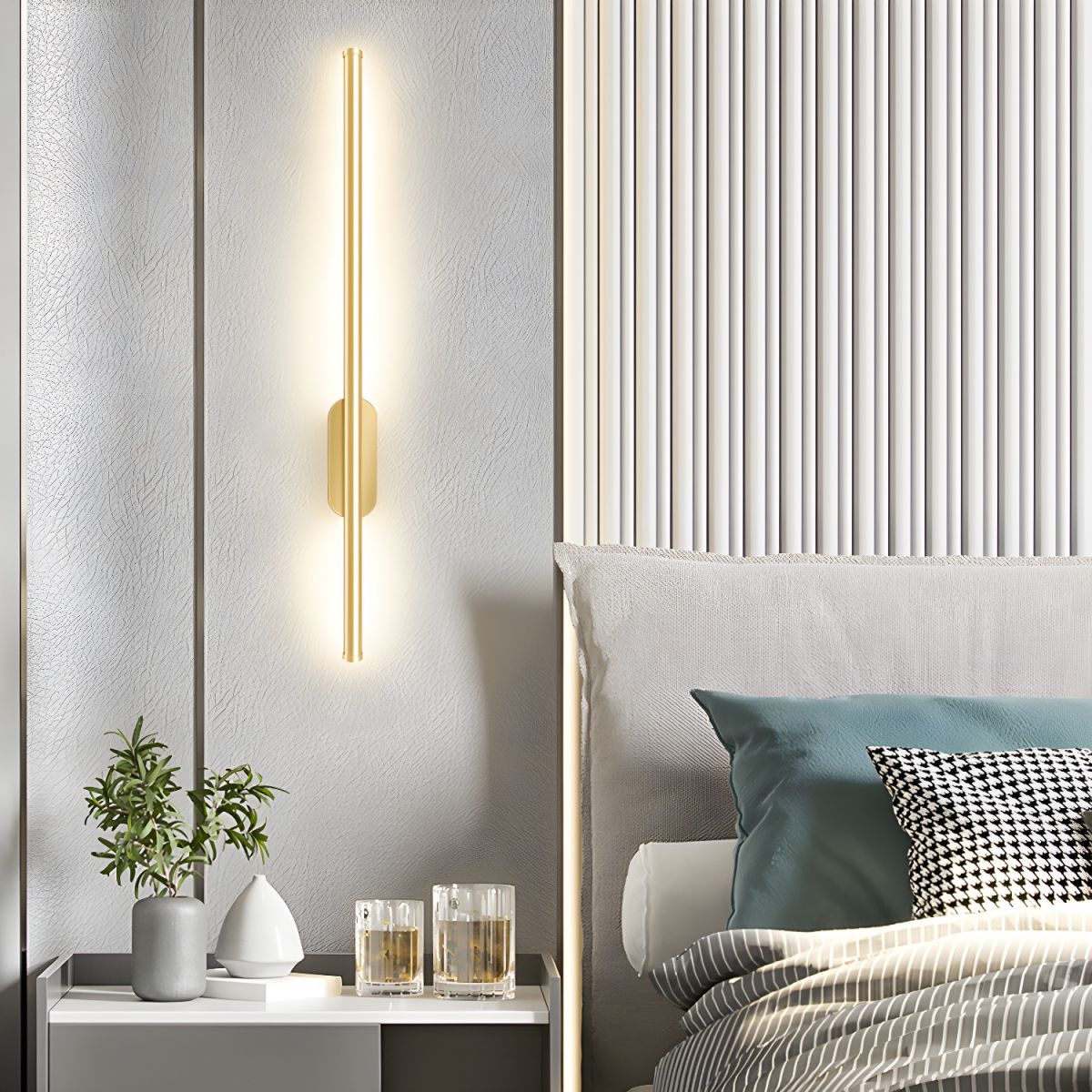 Modern Slim Linear LED Wall Sconce Minimalist Long Bracket Light for Hallway and Bedroom