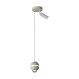 Modern Small Metal Ball LED Pendant Light with 3 Color Dimming and Integrated Spotlight for Bedside Lighting