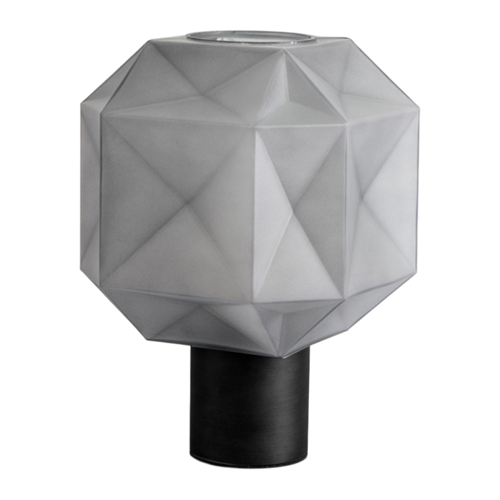 Modern Smoke Glass Orb Table Lamp with Nordic Cylinder Base for Bedroom and Living Room