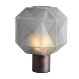 Modern Smoke Glass Orb Table Lamp with Nordic Cylinder Base for Bedroom and Living Room