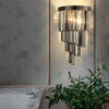 Modern Smoke Gray Crystal Wall Sconce LED Indoor Light with 3 Step Dimming