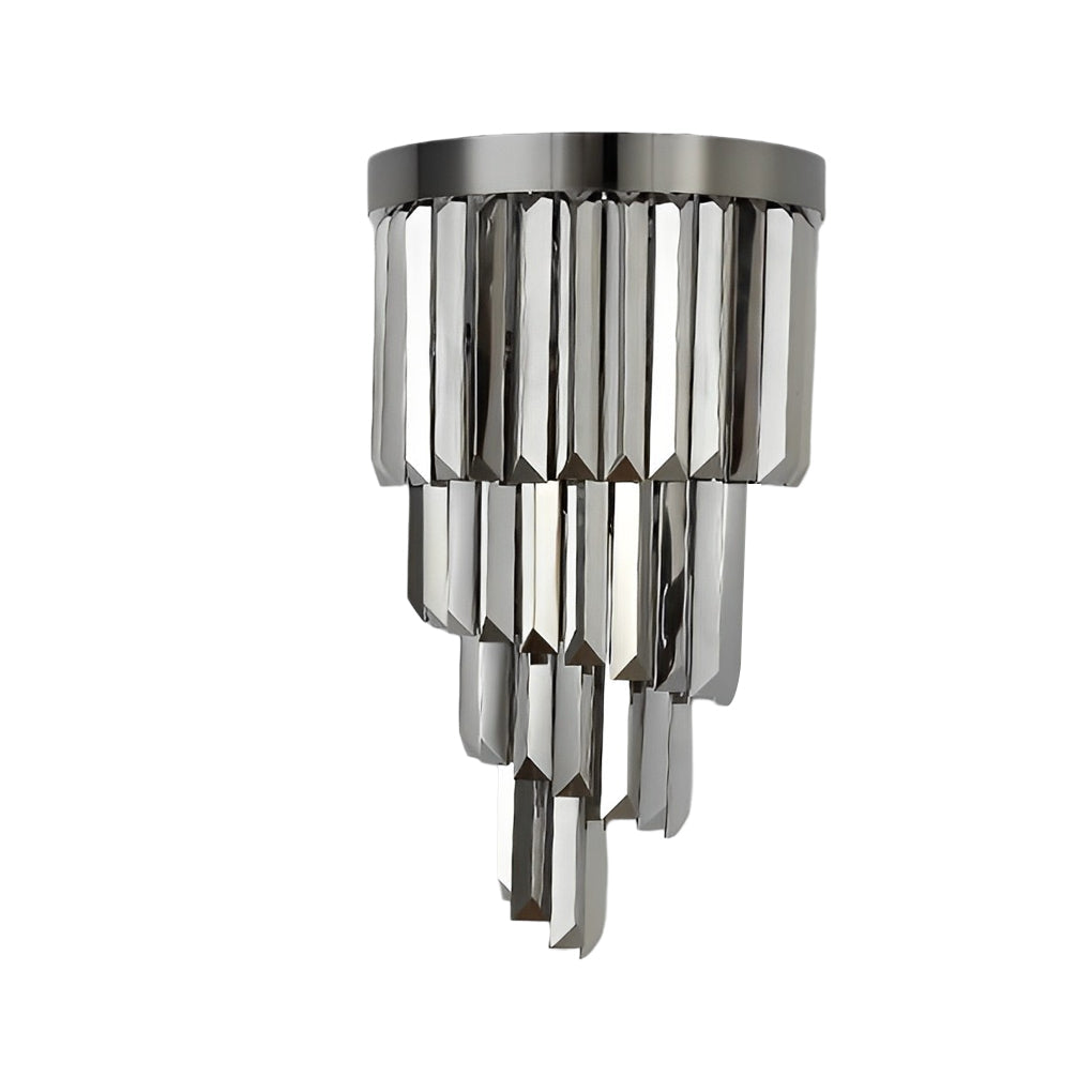 Modern Smoke Gray Crystal Wall Sconce LED Indoor Light with 3 Step Dimming