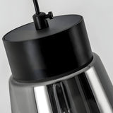 Modern Smoke Gray Glass COB LED Pendant Light Minimalist Hanging Lamp for Bedroom and Dining Room