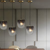 Modern Smoke Gray Gradient Glass Pendant Light LED Small Chandelier for Dining Room and Bedside