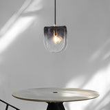 Modern Smoke Gray Gradient Glass Pendant Light LED Small Chandelier for Dining Room and Bedside