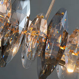 Modern Smoke Gray Round Crystal Chandelier Iron Luxury Pendant Lighting for Living and Dining Room