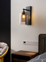Modern Smoke Grey Amber Glass Tubular Wall Sconce Indoor Lighting Fixture