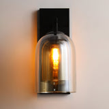 Modern Smoke Grey Amber Glass Tubular Wall Sconce Indoor Lighting Fixture
