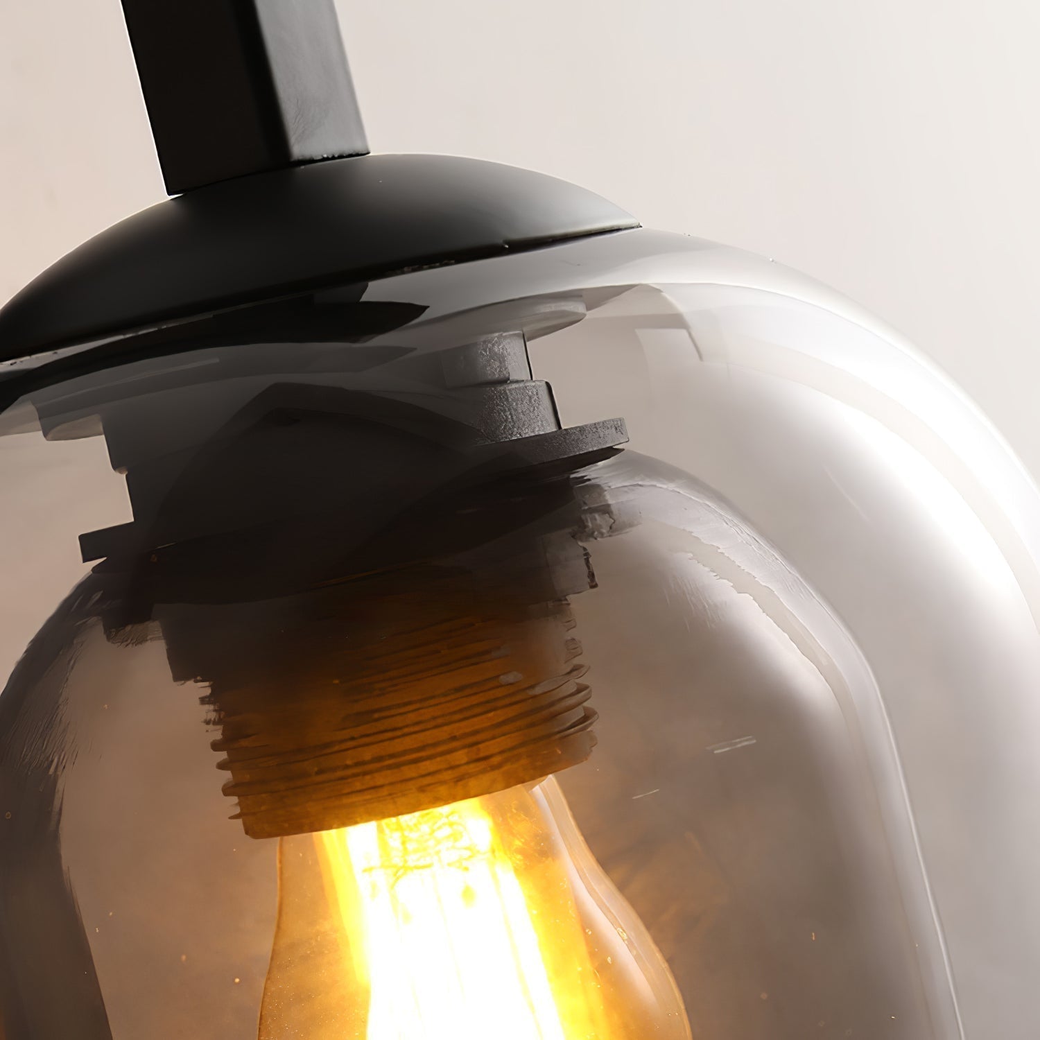 Modern Smoke Grey Amber Glass Tubular Wall Sconce Indoor Lighting Fixture