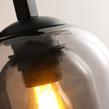Modern Smoke Grey Amber Glass Tubular Wall Sconce Indoor Lighting Fixture