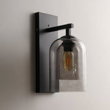 Modern Smoke Grey Amber Glass Tubular Wall Sconce Indoor Lighting Fixture