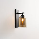 Modern Smoke Grey Amber Glass Tubular Wall Sconce Indoor Lighting Fixture